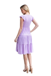 Swiss Dot Ruffle Cap Sleeve Tiered Dress Lavender - Pack of 6