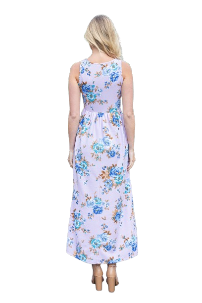 Floral Sleeveless Maxi Dress Lavender - Pack of 6