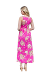 Floral Sleeveless Maxi Dress Pink Hot - Pack of 6