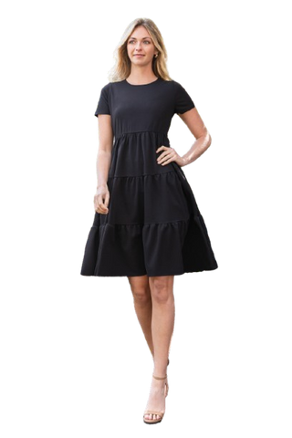 Solid Urban Ribbed Mini Dress with Side Pocket Charcoal - Pack of 6