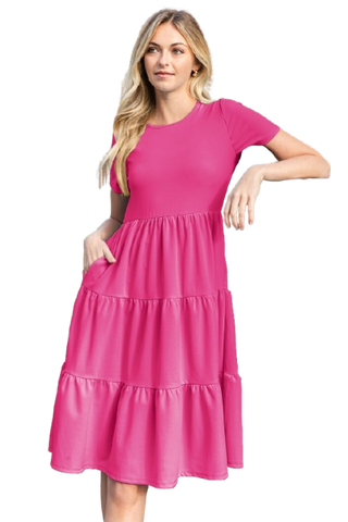 Pink Ruffled Detail Dress -  Pack of 6