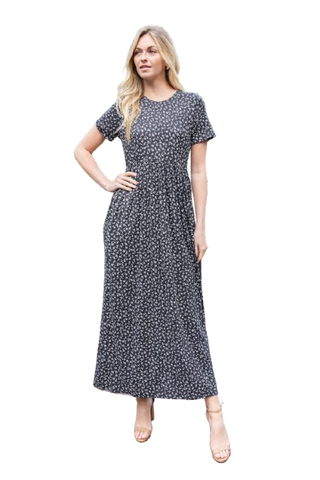 Solid Urban Ribbed Mini Dress with Side Pocket Charcoal - Pack of 6