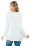 Solid Long Sleeve Tiered Top Ivory - Pack of 4