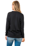 Long Sleeve French Terry Top with Kangaroo Pocket Top Black - Pack of 4