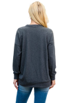 Long Sleeve French Terry Top with Kangaroo Pocket Top Charcoal - Pack of 4