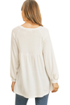 Baby Doll Waffle Long Sleeve Top Off White - Pack of 4