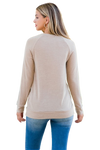 Knit Front Pocket Long Sleeve Top Dark Taupe - Pack of 4