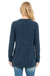 Knit Front Pocket Long Sleeve Top Light Navy - Pack of 4