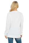 French Terry Pleated Sleeve Top Ivory - Pack of 4