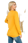 French Terry Pleated Sleeve Top Mustard - Pack of 4