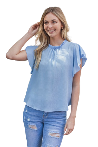 V-Neck Shirring Details Slub Top Mango - Pack of 7