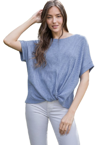 Long Sleeve Round Neck Chambray Tiered  Sage - Pack of 6