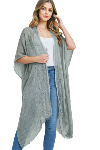 Women Pull Over Color-Blocked Poncho Mocha - Pack of 6