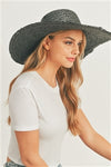 Solid Floppy Sun Hat Black - Pack of 6