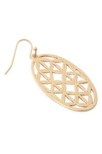 Oval Filigree Drop Earrings Gold - Pack of 6